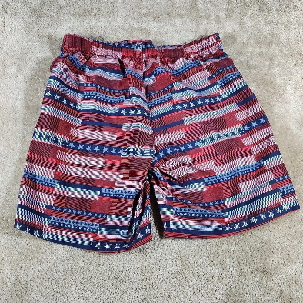 Speedo Swim Trunks Red White And Blue Board Shorts Mesh Lining Size L